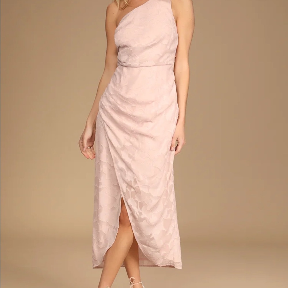 Lulu's Blush One-Shoulder Dress